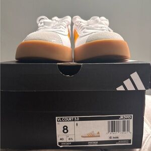 Adidas VL Court 3.0 White and Orange Sneakers